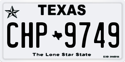 TX license plate CHP9749
