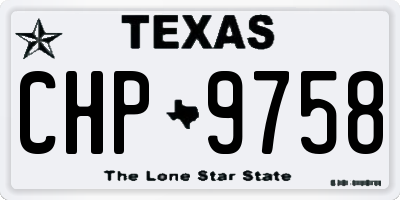TX license plate CHP9758