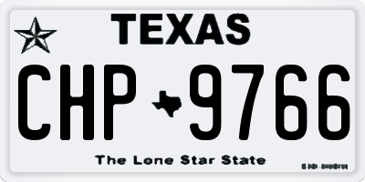 TX license plate CHP9766