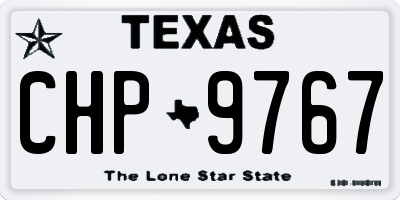 TX license plate CHP9767