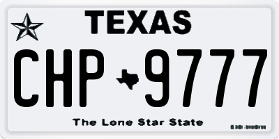 TX license plate CHP9777