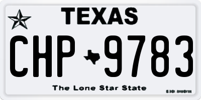 TX license plate CHP9783