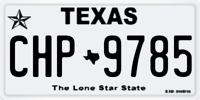 TX license plate CHP9785