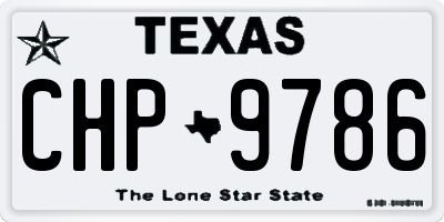 TX license plate CHP9786