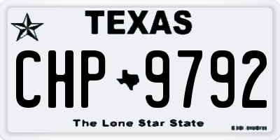 TX license plate CHP9792