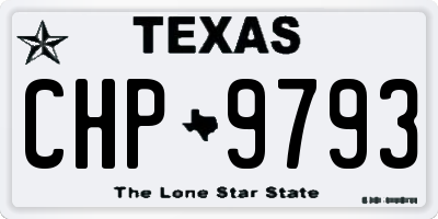 TX license plate CHP9793