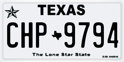 TX license plate CHP9794