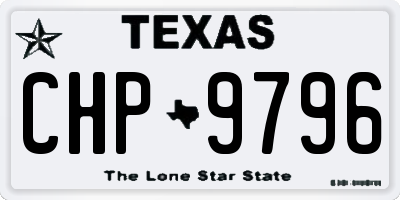 TX license plate CHP9796