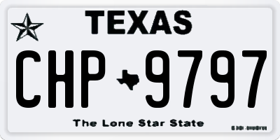 TX license plate CHP9797