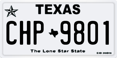 TX license plate CHP9801