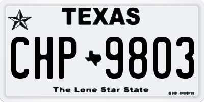 TX license plate CHP9803