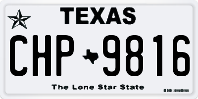 TX license plate CHP9816