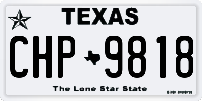 TX license plate CHP9818