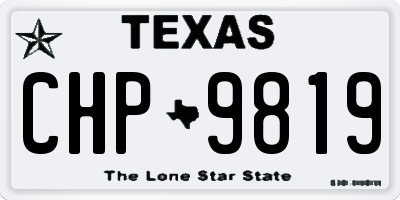 TX license plate CHP9819