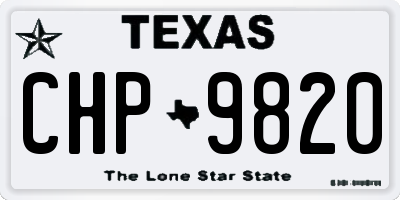 TX license plate CHP9820