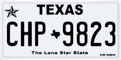 TX license plate CHP9823