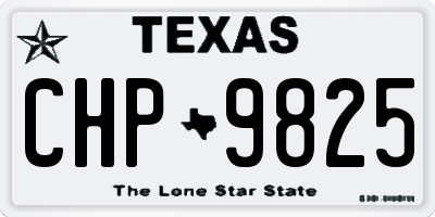 TX license plate CHP9825