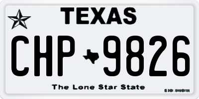 TX license plate CHP9826