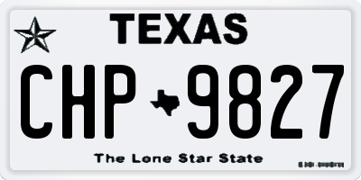 TX license plate CHP9827
