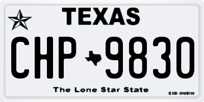 TX license plate CHP9830
