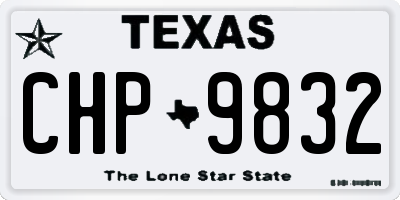 TX license plate CHP9832
