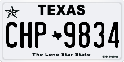 TX license plate CHP9834