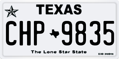 TX license plate CHP9835