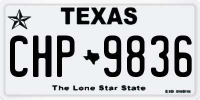TX license plate CHP9836