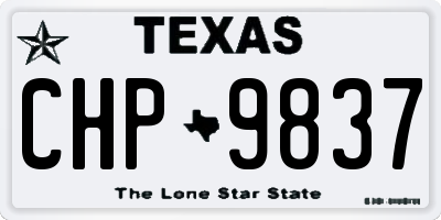 TX license plate CHP9837