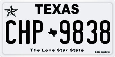 TX license plate CHP9838