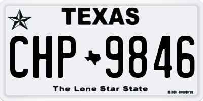 TX license plate CHP9846