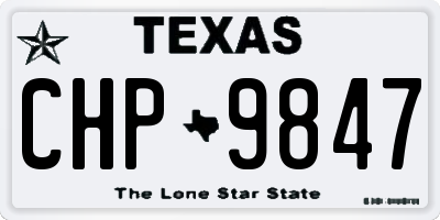 TX license plate CHP9847