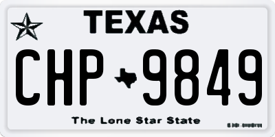TX license plate CHP9849