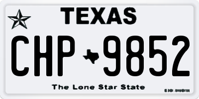 TX license plate CHP9852
