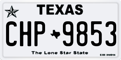 TX license plate CHP9853