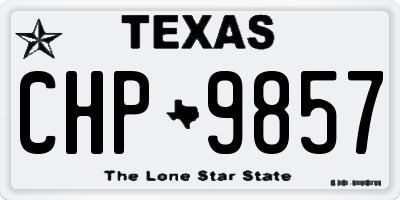 TX license plate CHP9857
