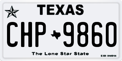 TX license plate CHP9860