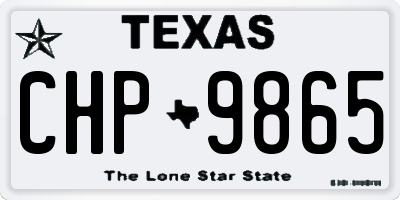 TX license plate CHP9865
