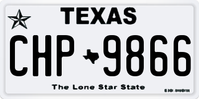 TX license plate CHP9866