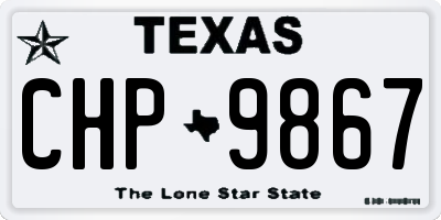 TX license plate CHP9867
