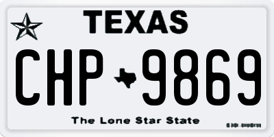 TX license plate CHP9869