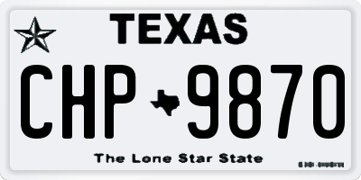 TX license plate CHP9870