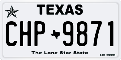 TX license plate CHP9871