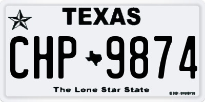 TX license plate CHP9874