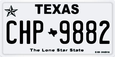 TX license plate CHP9882