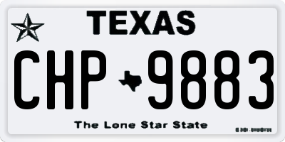 TX license plate CHP9883