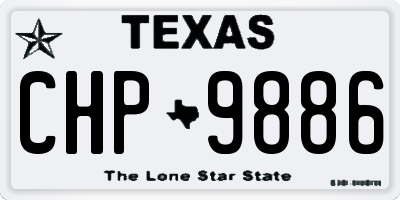 TX license plate CHP9886
