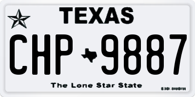 TX license plate CHP9887