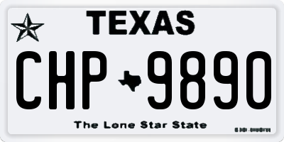 TX license plate CHP9890