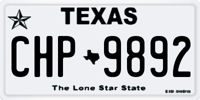 TX license plate CHP9892